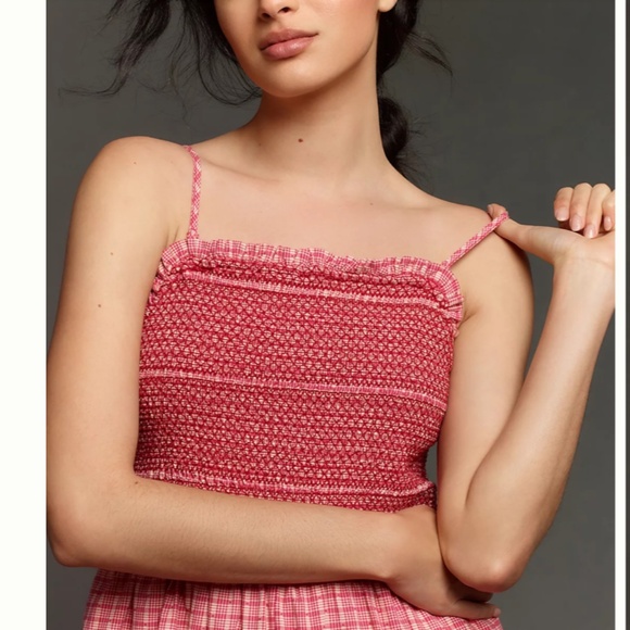 Brand New Maeve Smocked Basque-Waist Jumpsuit - Picture 6 of 9